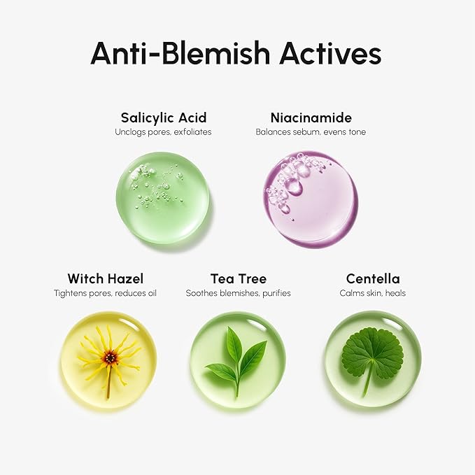 MAREE Blemish Acne Clearing Polishes - Daily Facial Radiance Toner Pads - Witch Hazel Pads Acne Face Toning - Acne Skin Care with BHA Salicylic Acid - Blemish Clearing Witch Hazel Device