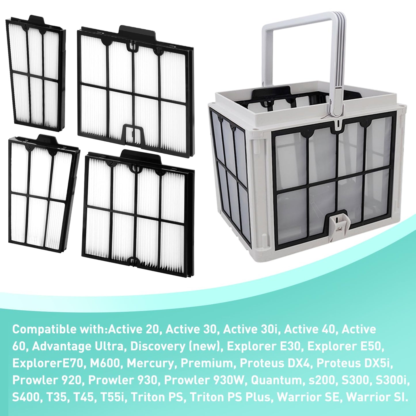 Ultra-Fine Filter Panels Compatible with Dolphin Robotic Pool Cleaners,Replace Part#9991467-R4,Pleated Cartridge Filter Replacement for Dolphin S200,Proteus DX4,Active 20,Active 30,M600,S300i