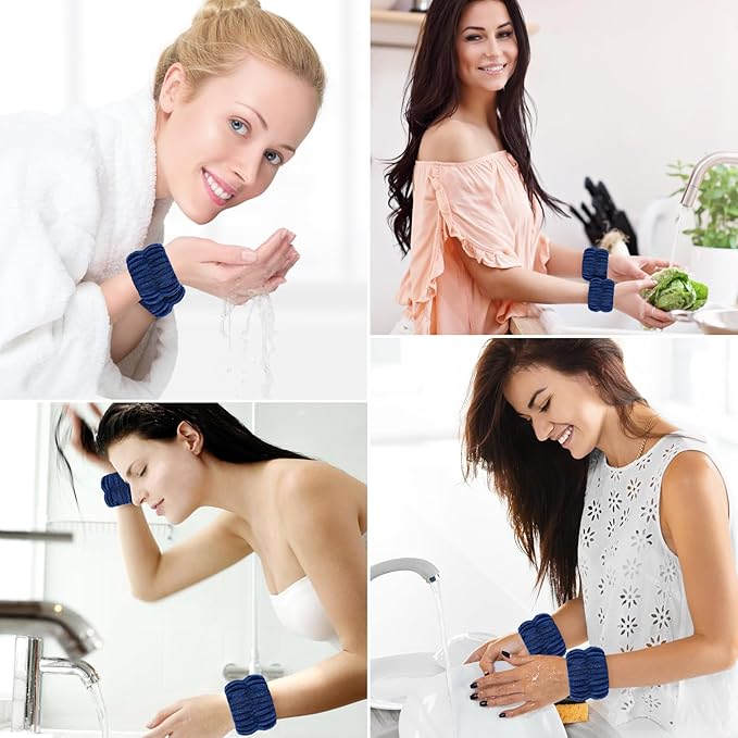2pcs Wrist Bands for Washing Face Wash Wristbands Wrist Towels Arm Bands for Skincare Makeup Wrist Cuffs Spa Wrist Scrunchies