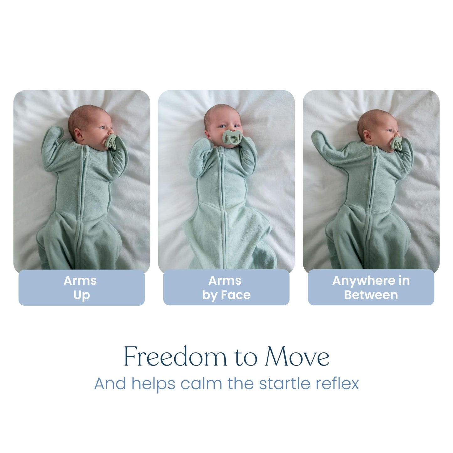 HALO Sleepsack SwaddleStretch, Arms Up or Extended Arms, Newborn Baby Swaddle, 0 – 3 Months, 0.5 TOG, Calm Sage