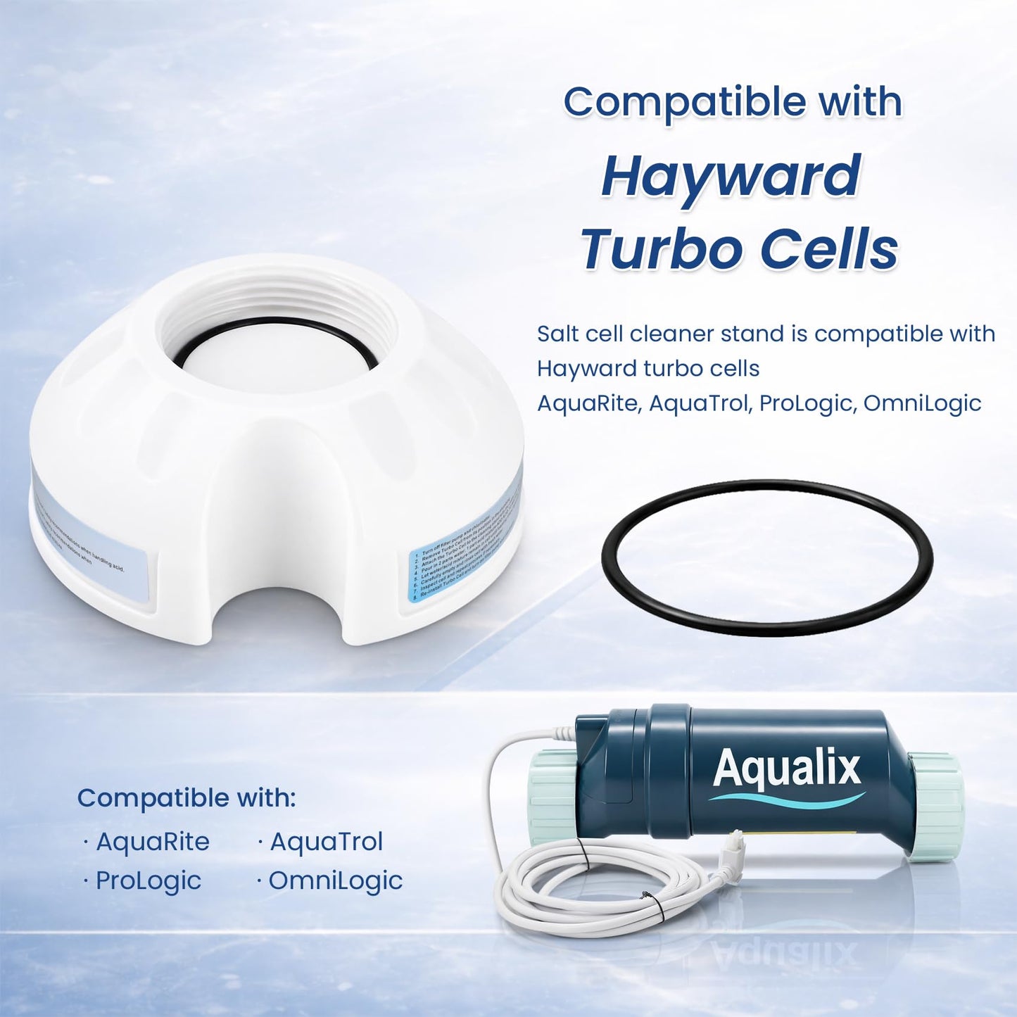 Salt Cell Cleaner - Fits for Hayward Salt Cell Cleaning Stand, Built-in O-Ring, Leak-Proof Design