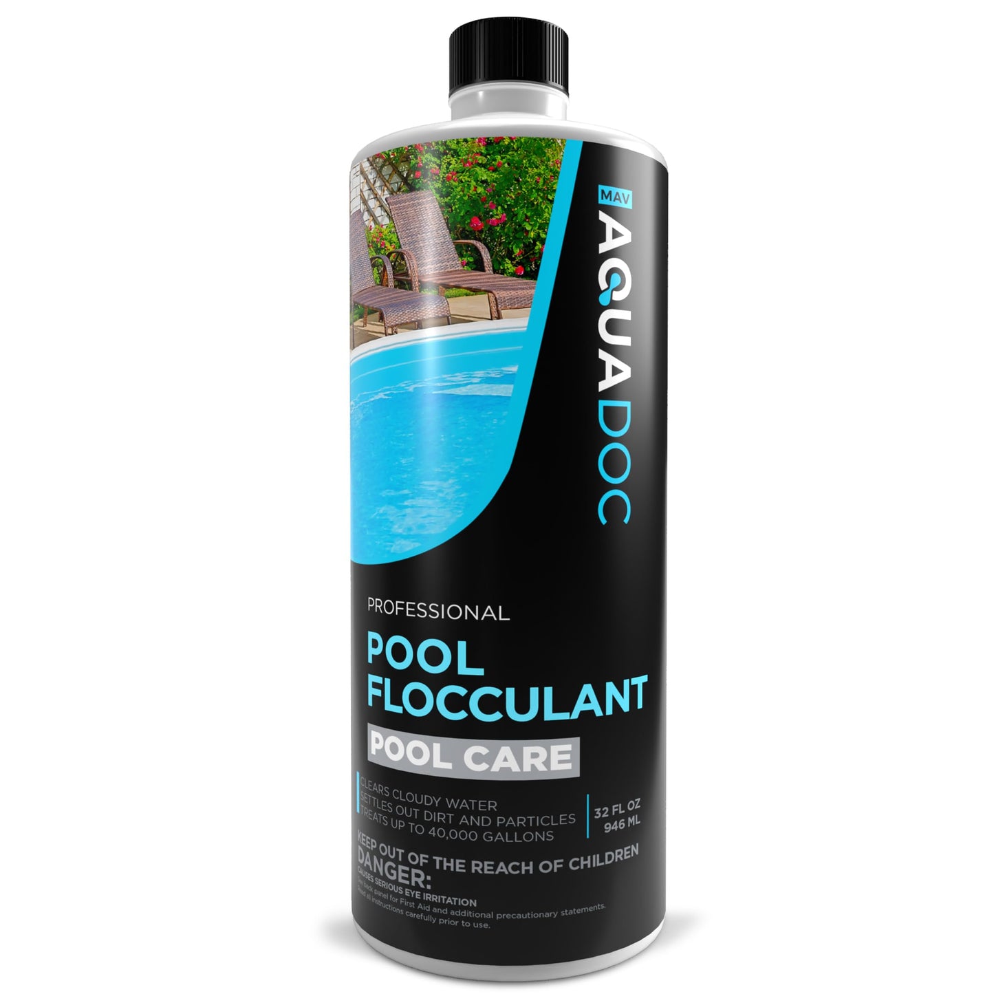Swimming Pool Flocculant for Pool Cleaning - Extra Strength Pool Flocculent Kit Acts as a Swimming Pool Water Clarifier Liquid - Fast Acting Pool Treatment | AquaDoc Pool Flocculent 32oz