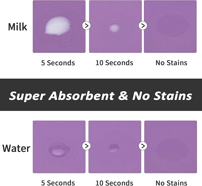 Dog Food Mat - Absorbent Cat Mat for Food and Water, No Stains Pet Feeding Bowl Mat, Easy to Clean Pet Placemats, Quick Dry Dog Water Dispenser Mat for Messy Drinkers | Paw Purple 24"x36"