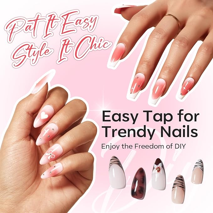 modelones Pat Paint Gel Nail Polish, 6 Colors Soak Off UV Patting Gel Polish Pigmented Colors for Ombre & Gradient & Blush Blooming & French Tip Nail Art, Rose Garden