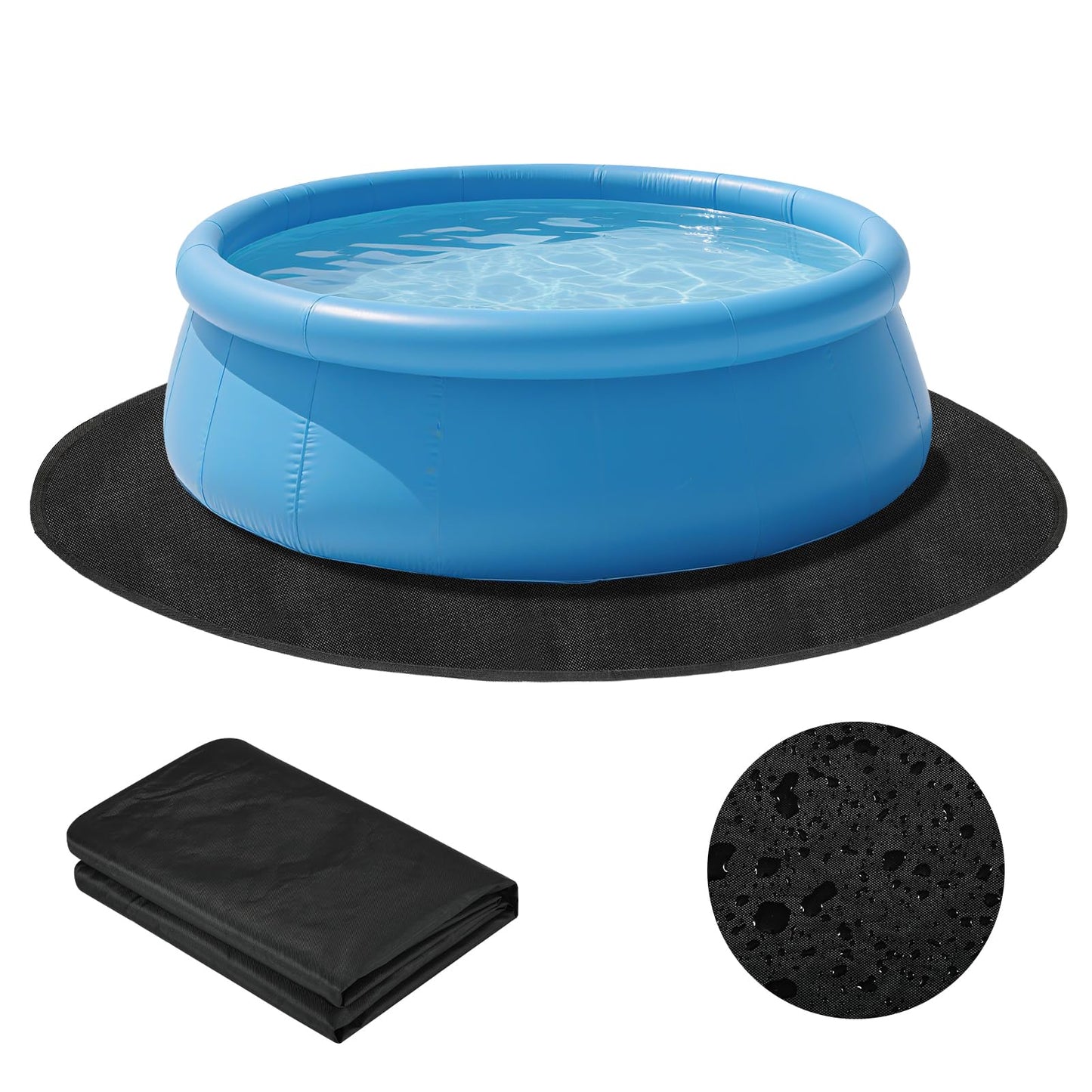CIEOVO 8 FT Round Pool Liner Pad for Above Ground Swimming Pools - Protects Pool Liner Outdoor Pool Mat for Pool Bottom Liner Protector to Prevent Punctures Extend Liner Life