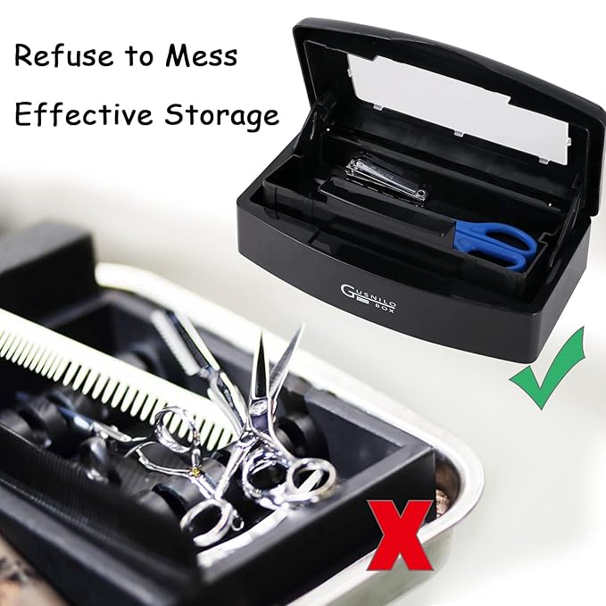 Gusnilo nail art tools sterilizer box for nail tools, tweezers, hair salon, spa and trimmer manicure equipment (1 piece, black)