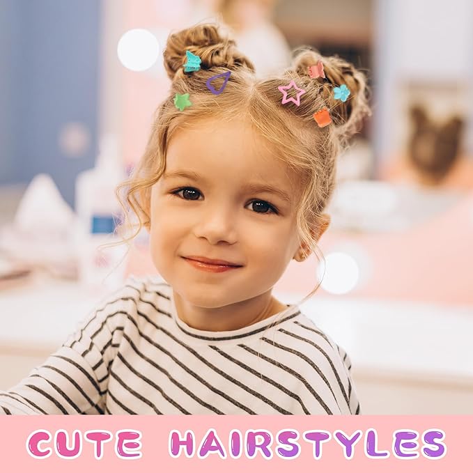 Hair Ties, Hair Accessories for Girls, 1350P Colorful Hair Ties Set with 72P Hair Clips, Bobby Pins for Toddlers, Butterfly Hair Clips for Kids, Hair Barrettes with Hair Comb Set & Organizer Box