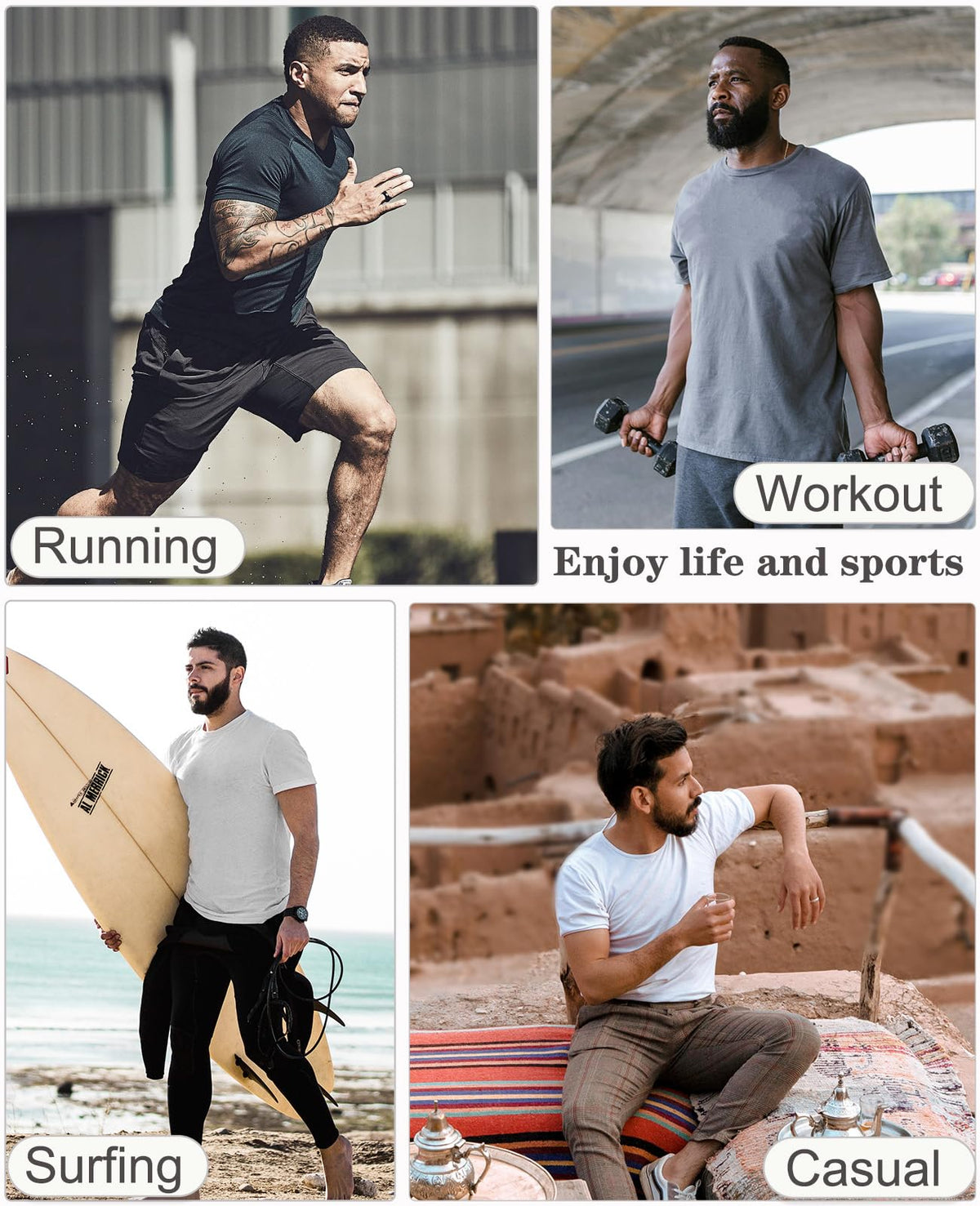PLUMZJOY Mens Short Sleeve T-Shirts UPF 50+ Shirts Sun Protection T Shirt Rash Guard Shirts Quick Dry Running Gym Workout Shirt Orange XL