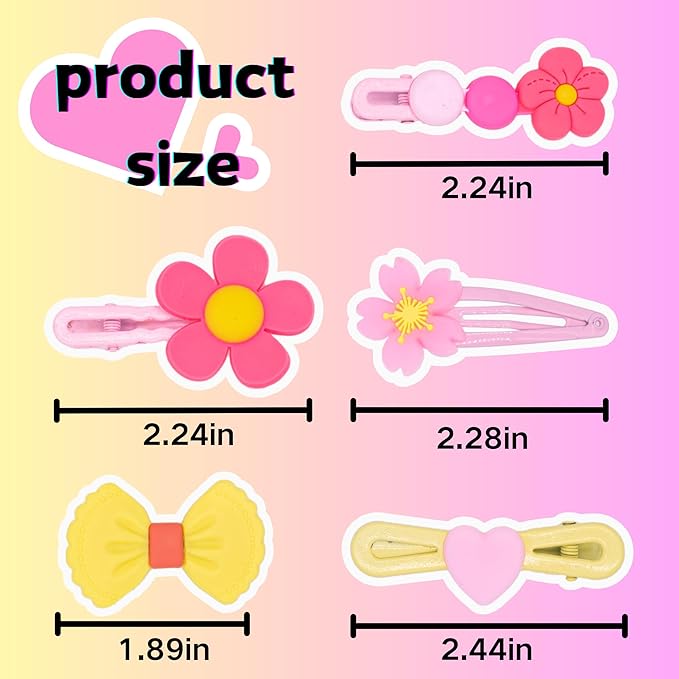 70PCS Hair Accessories for Girls Little Girl Hair Clips Barrettes for Baby Toddler Teens Women Kids Cute Candy Colorful Flower Gift for 6-18 Ages (Girls Hair Accessories)