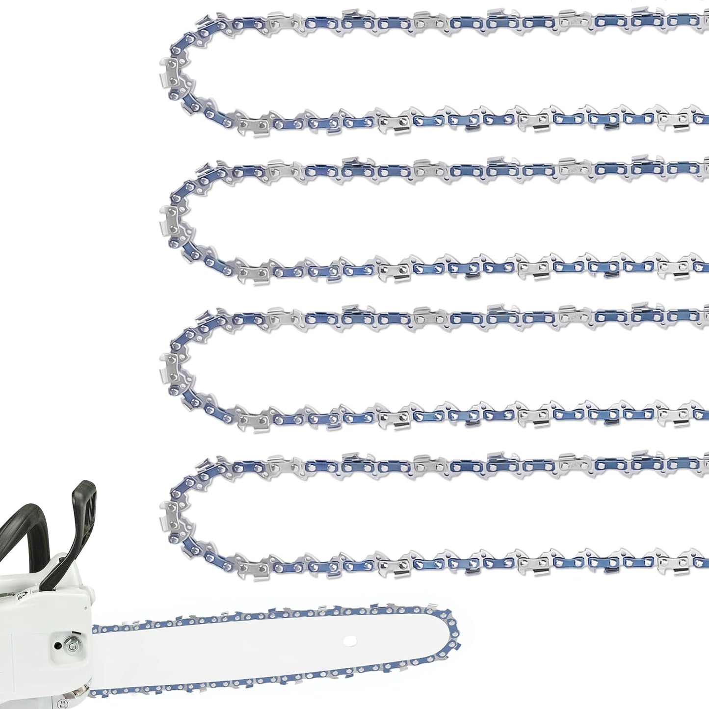 4 Pack 18 Inch Chainsaw Chain, .325" Pitch, .050'' Gauge, 72 Drive Links Fits Husqvarna 440 445 and More