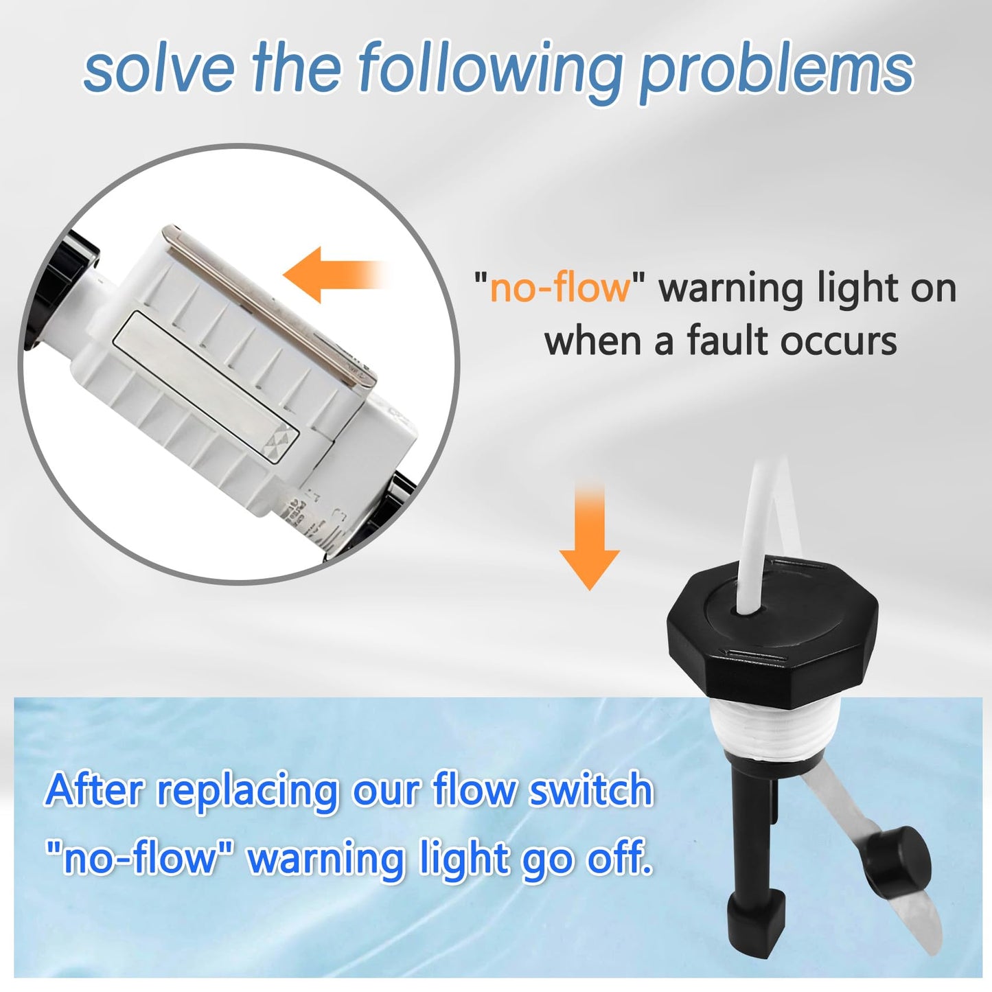 Bootuu Flow Switch for Intellichlor Ic40, 520736 Intellichlor Flow Sensor Switch Replacement Kit, for IC15, IC20, IC40, IC60 Salt Chlorinator Systems