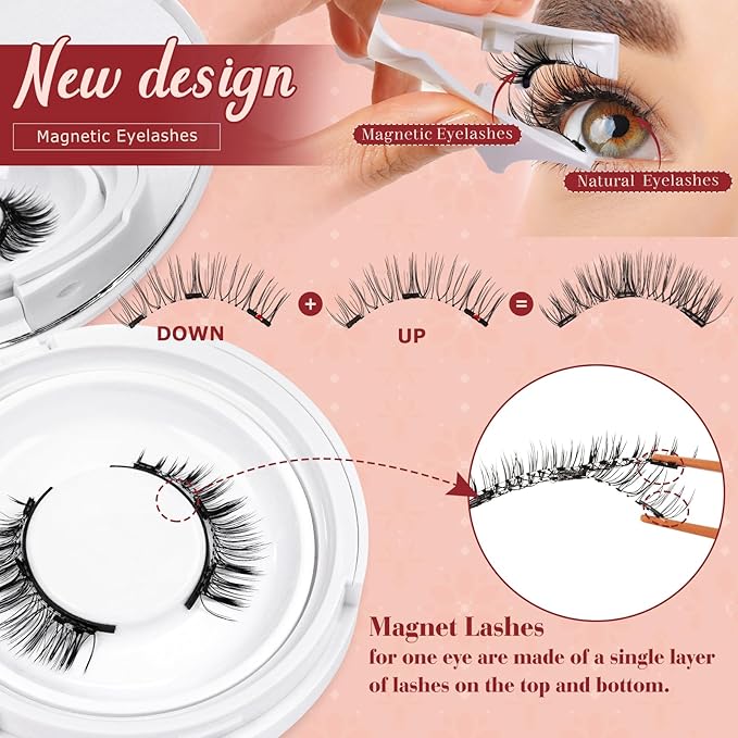 Higu clace Magnetic Eyelashes with Applicator Soft Magnetic Lashes Natural Look Wispy Magnet Lashes Easy to Wear and Remove Ã¯Â¼ÂDJCX-H04Ã¯Â¼Â