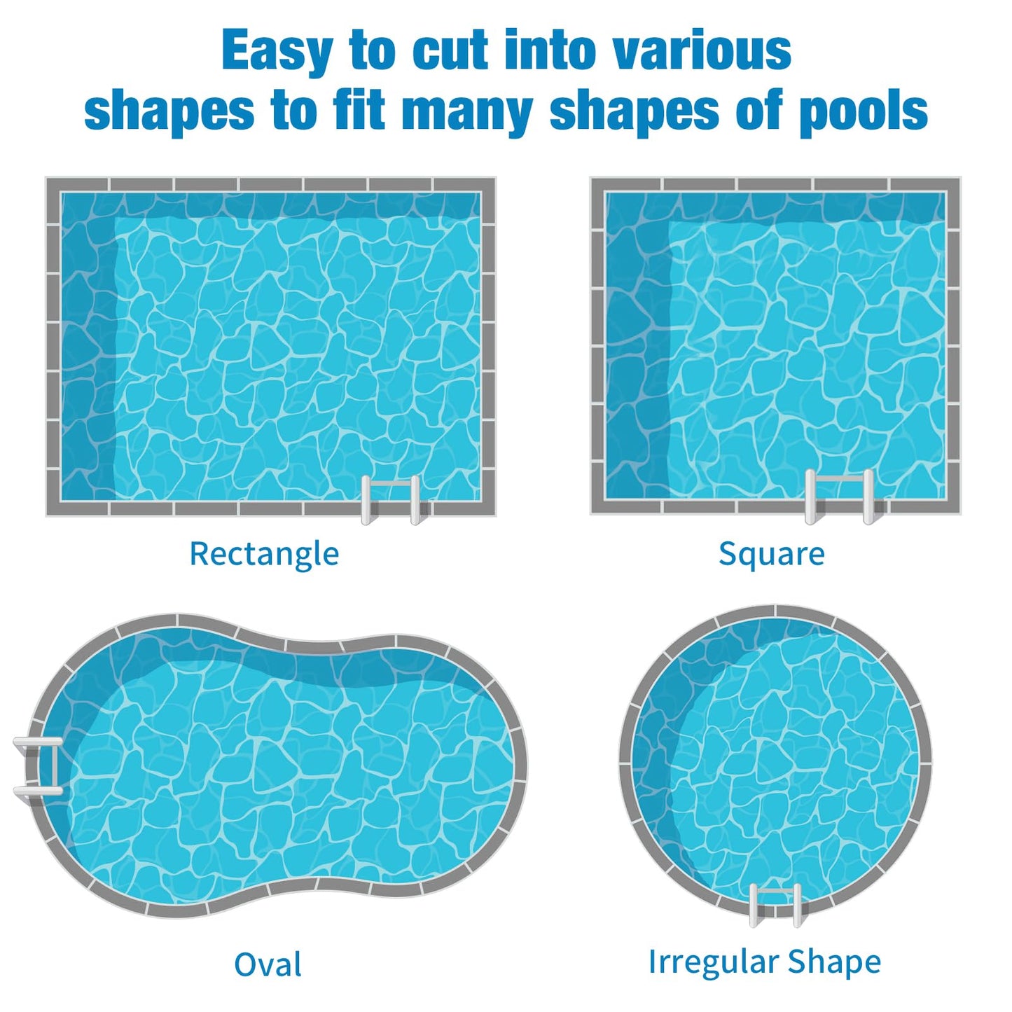 Outvita Solar Pool Cover, 8 Mil Blue Heavy Duty Rectangle Solar Blanket Heaters for Above-Ground and In-Ground Pools(9' x 18')