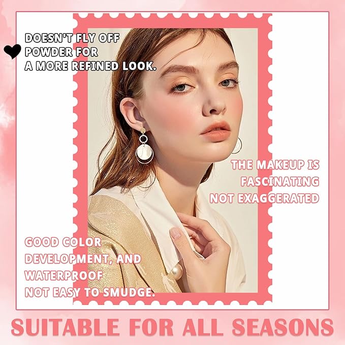 2Pcs Blush Cream for Cheeks,Face Matte Contour Blushes Makeup,Buildable Shimmer Facial Cheek Blusher Shades