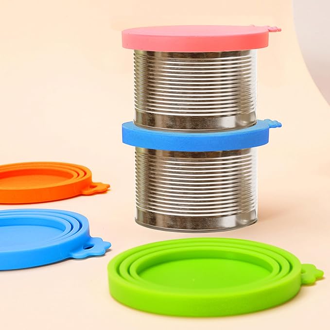 Lydia’s Deal Pet Food Can Covers 2-Pack, Universal Size – One Lid Fits 3 Pet Food Can Sizes (3oz/5.5oz/12oz), Airtight Silicone Lids, BPA-Free & Dishwasher-Safe for Dog & Cat Food Cans (Pink+Green)