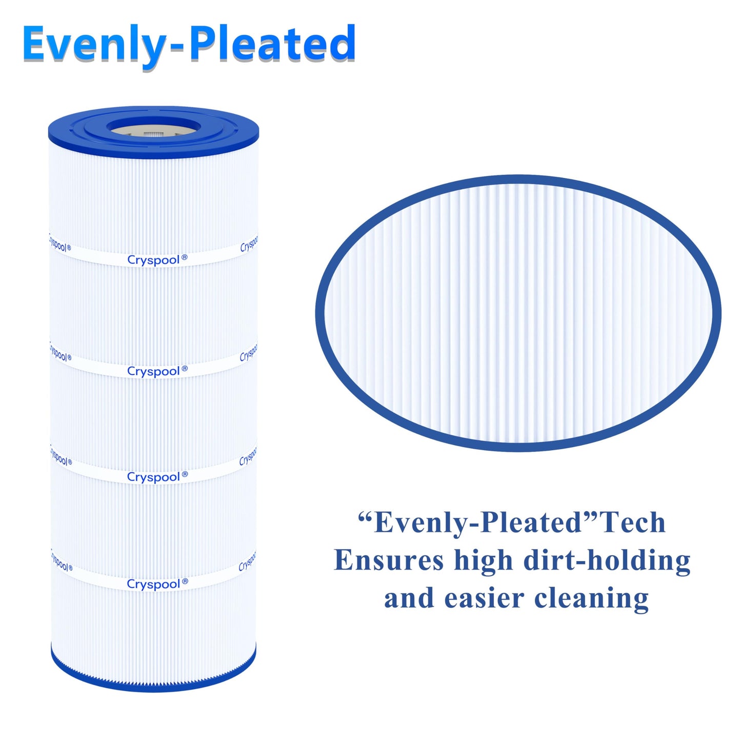 Cryspool® 08055 Filter Compatible with Hayward C1200, CX1200RE, PA120, C-8412, Ultra-B2, FC-1293, Clearwater II 125, 817-0125N, 120 Sq. Ft Pool Filter Cartridge, 1 Pack