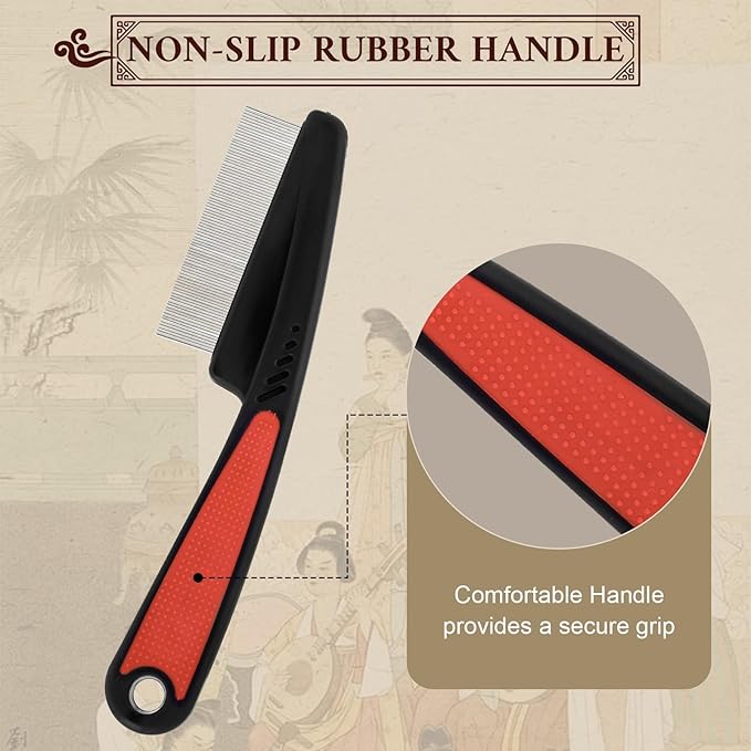 Dandruff Comb, Stainless Steel Fine Tooth Comb, Dandruff Remover, Scalp Sweep Detoxing, Multifunctional Hairbrush