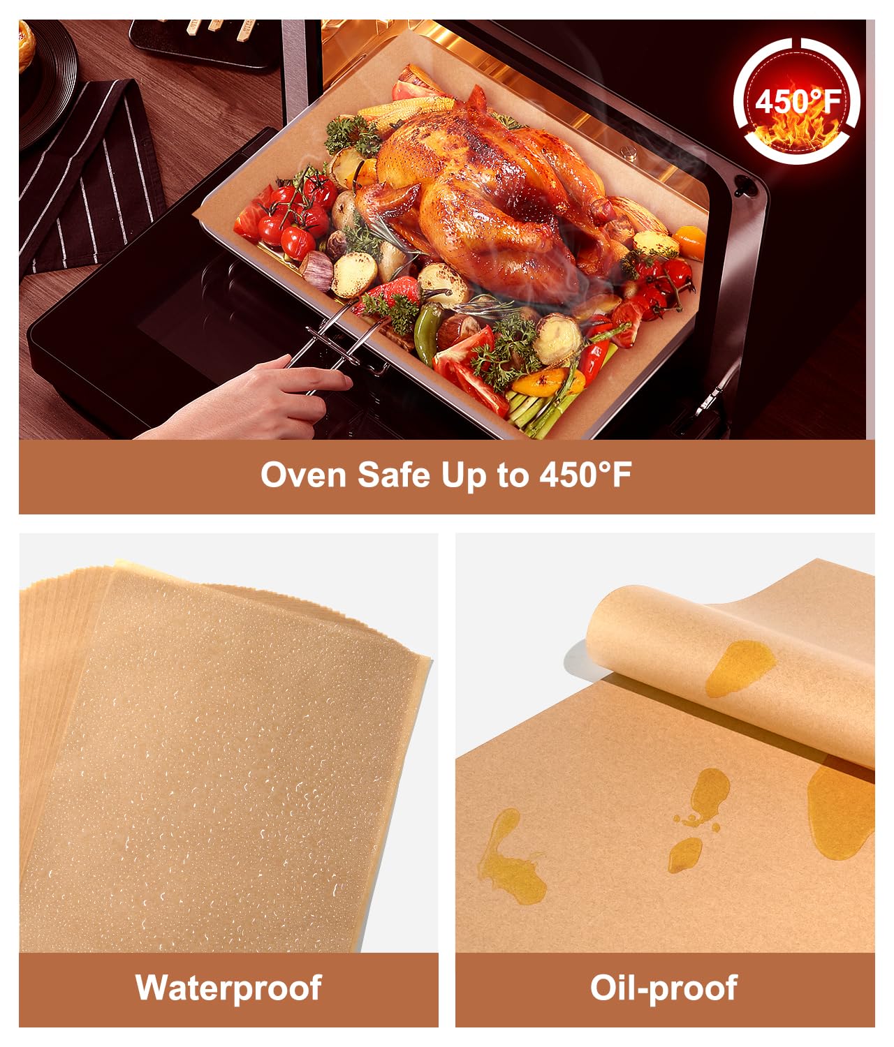 300 Count Parchment Paper Baking Sheets, 9 x 13 Inch, Precut Non-Stick Unbleached Baking Paper Liners for Oven, Grill, Air Fryer, Steaming, Multipurpose for Bread, Cupcakes, Cookies and More