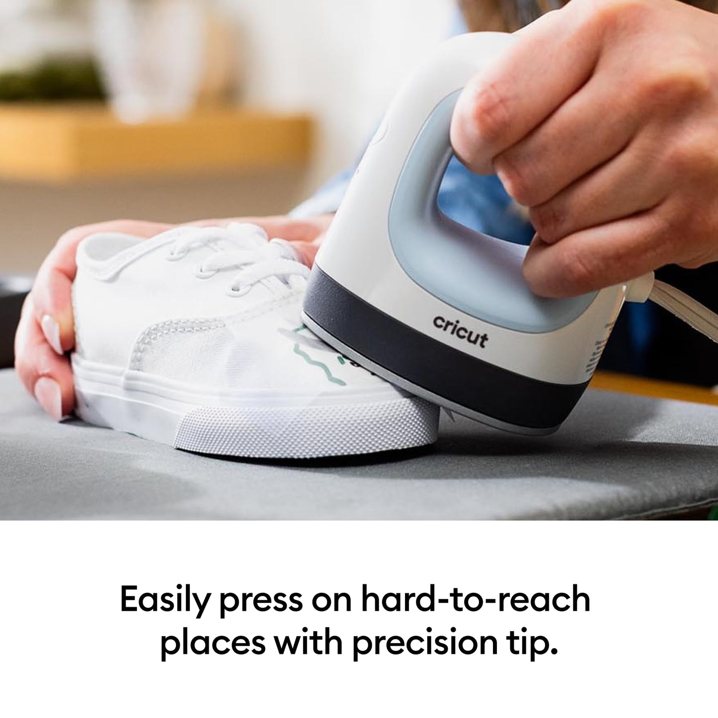 Cricut EasyPress Mini Heat Press - for Pressing Small Objects Like Shoes, Stuffed Animals, Hats & More - 3 Heat Settings & Precision Tip - Ceramic-Coated Heat Plate - Compact & Lightweight - Zen Blue