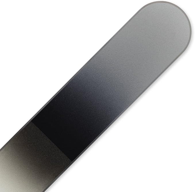 Mont Bleu Rainbow Crystal Nail File in Black Pouch - Small/Purse Size - Czech Tempered Glass - Handmade in Bohemia (Czech Republic)