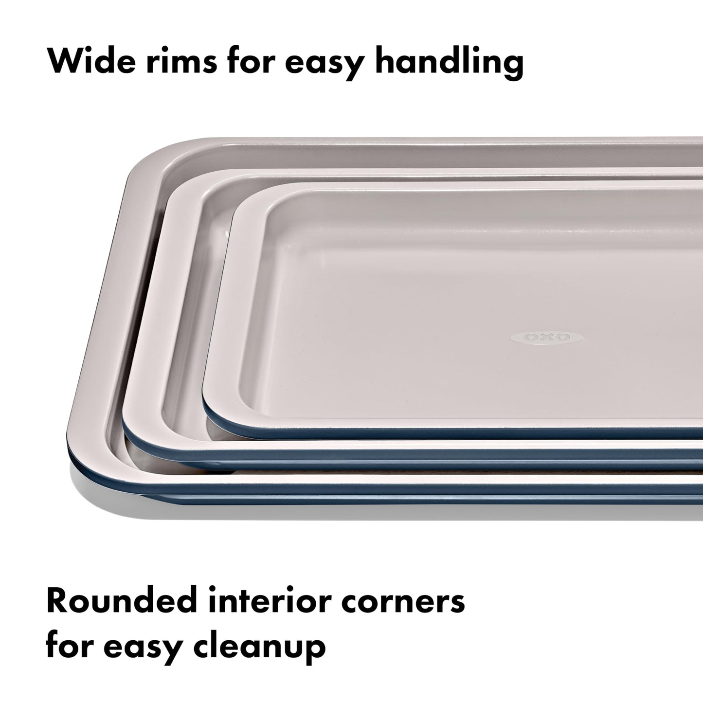 OXO Good Grips Non-Stick Pro Ceramic Coated Metal Bakeware 3-Piece Sheet Pan Set – Storm Blue