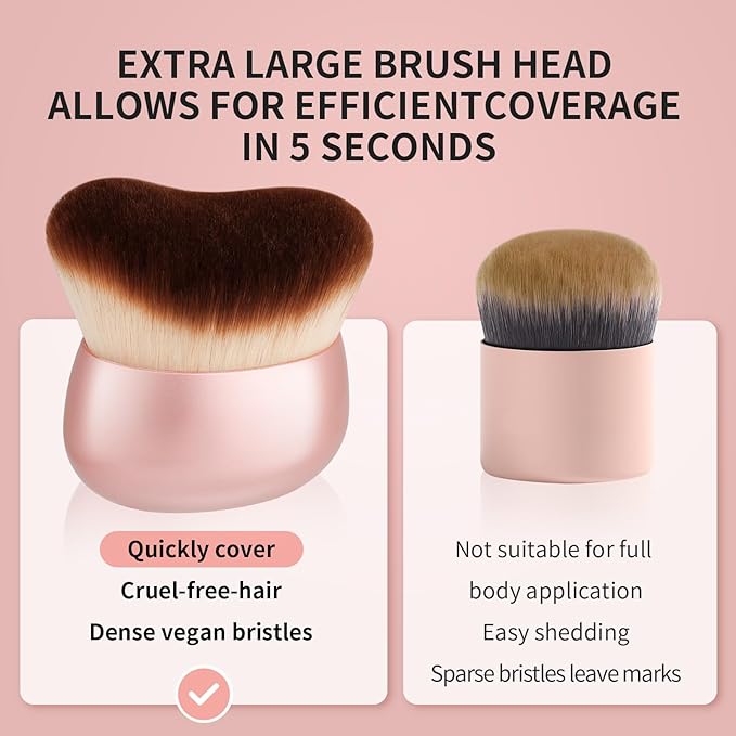 docolor Self Tanner Brush 75mm Large Body Makeup Brush Soft synthetic hair Tanning Brush no stripes, for Foundation, Self-tanners, Bronzer, Self Tan Back Applicator Face&Body Makeup Brush Gift Box