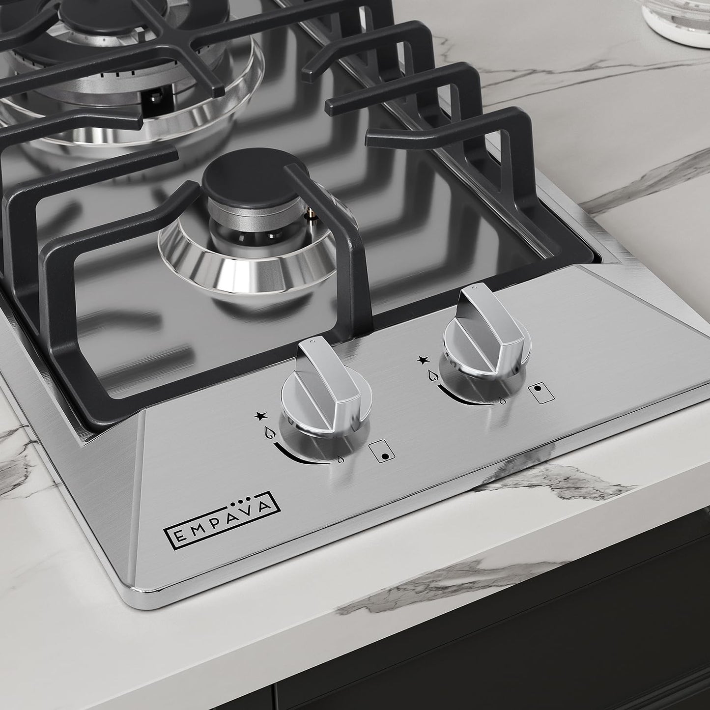 Empava 30 Inch Built-in Gas Cooktop with Stainless Steel Surface, 5 Sealed SABAF Burners, LPG/NG Convertible, Flame Failure Protection, Heavy Duty Cast Iron Grates