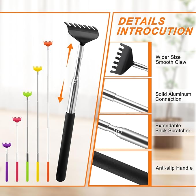 NICEMOVIC 6 Pack Back Scratcher, Mothers Fathers Day Dad Gifts, Stocking Stuffers for Women Men Teens, Easter Basket Stuffers for Teens, Prizes for Adults, Birthday Gag Bulk Gift for Mom Dad Adults