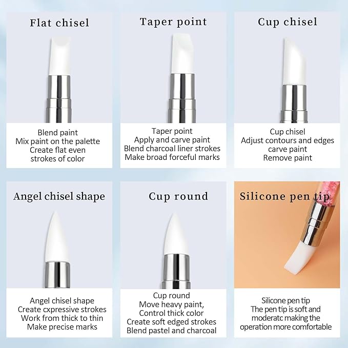 5 Pcs Nail Art Sculpture Pen, Dual Tipped Silicone Nail Tools, Nail Art Brushes, Rhinestone Nail Polish Carving Pen, Nail Art Tools for Design Nail Carving Drawing Shaping Effect(5 Colors)