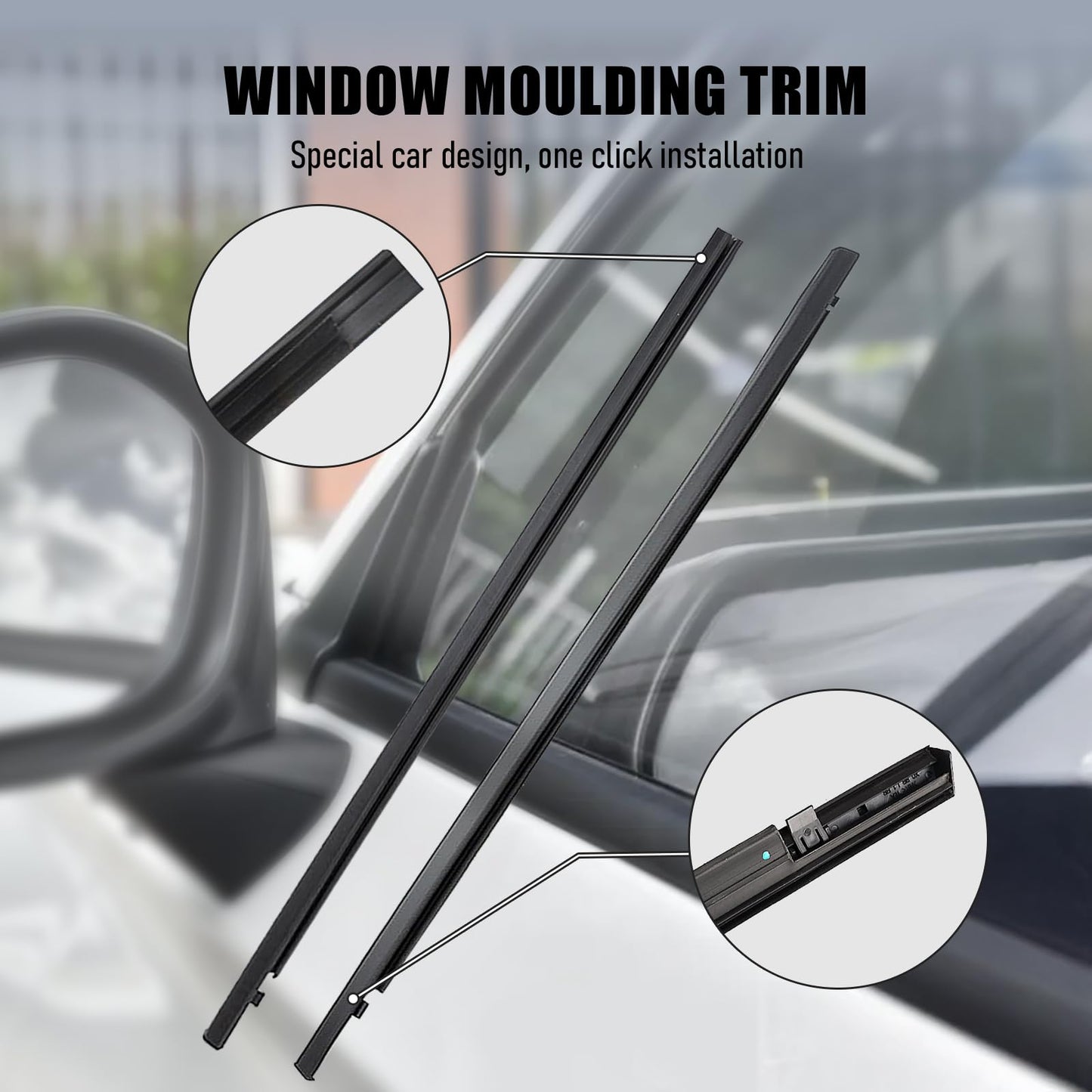ItranMc Car Window Weather Stripping Molding Trim Belt,Compatible with Honda Civic 2016-2021 4-Door Sedan, Replace#72450-TEA-T01 72410-TEA-T01 72950-TEA-T01 72910-TEA-T01