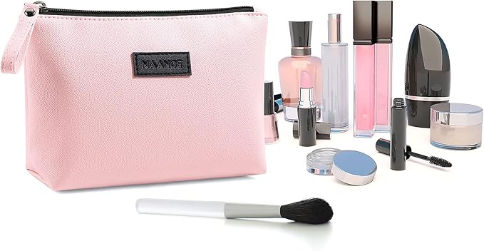 Cosmetic Bags for Women Small Makeup Bag for Purse Pu Leather Makeup Pouch Travel Makeup Bag with Zipper Make Up Bag for Travelling