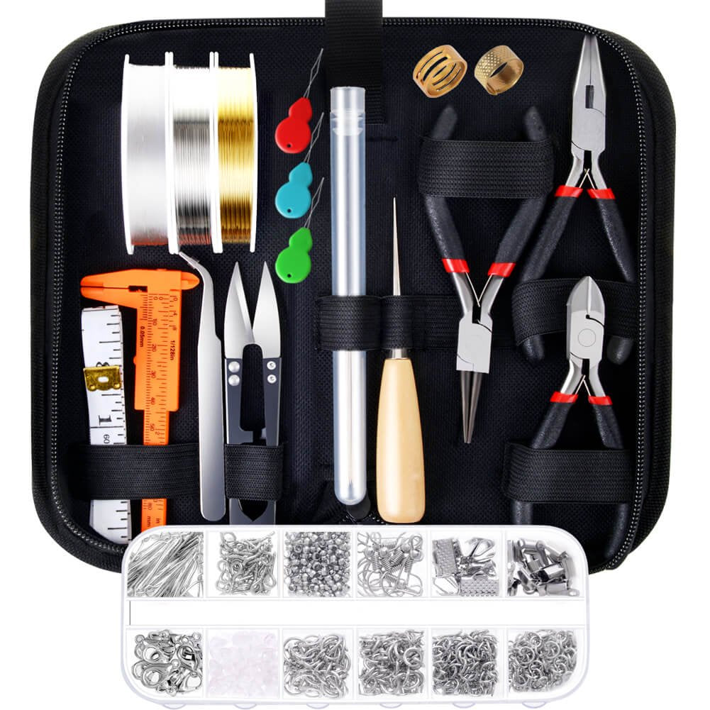 PAXCOO Jewelry Making Supplies Kit with Tools, Wires, Findings for Jewelry Repair and Beading