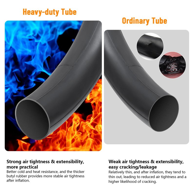 2-PCS 26'' Heavy Duty 26x1.75/1.95/2.10/2.125/2.25 Bike Tubes FV48mm Presta Valve 45/57-559 Bicycle Tubes Compatible with 26 x 1.75 26x1.95 26x2.0 26x2.10 26x2.125 26x2.20 26x2.25 Bike Tire Tubes