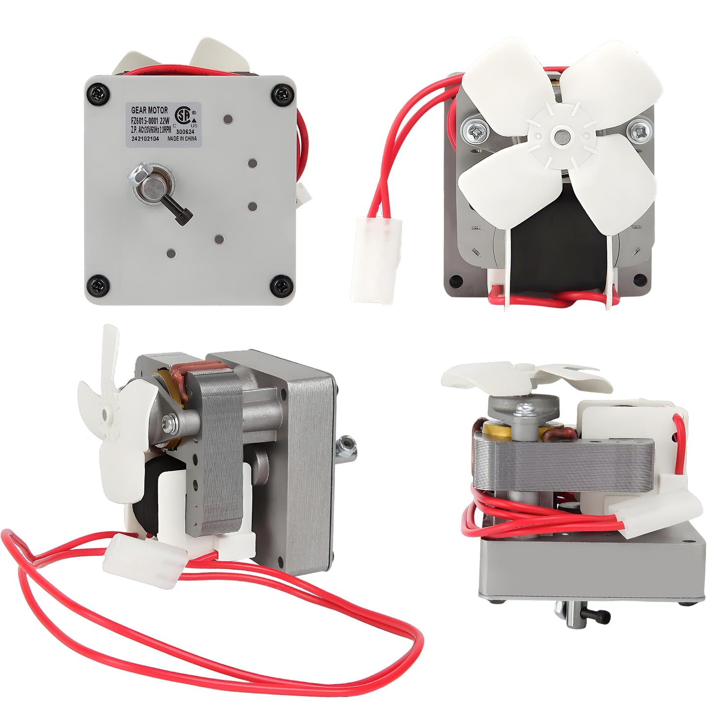 2.0 RPM Auger Motor Replacement Parts, Compatible with Traeger, Pit Boss, and Camp Chef, Wood Pellet Grill Smokers, Universal Barbecue Auger Motor Replacement 120V 60Hz 2 Pole