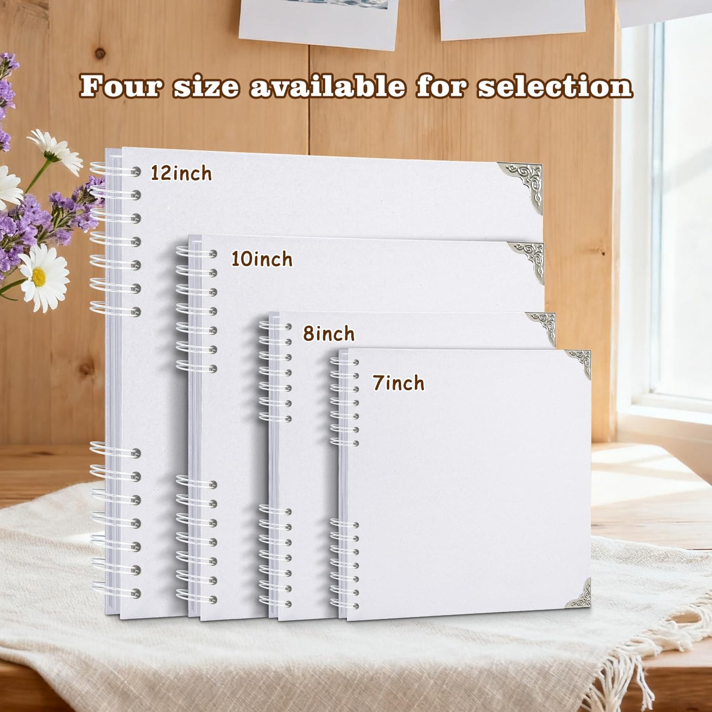 HoneyTolly Scrapbook Album 10x10 Inch - Hardcover Kraft Paper Photo Album with 80 Pages, Memory Book for Wedding, Anniversary, Family, Christmas, Baby Shower, Ideal for Preserving Precious Moments
