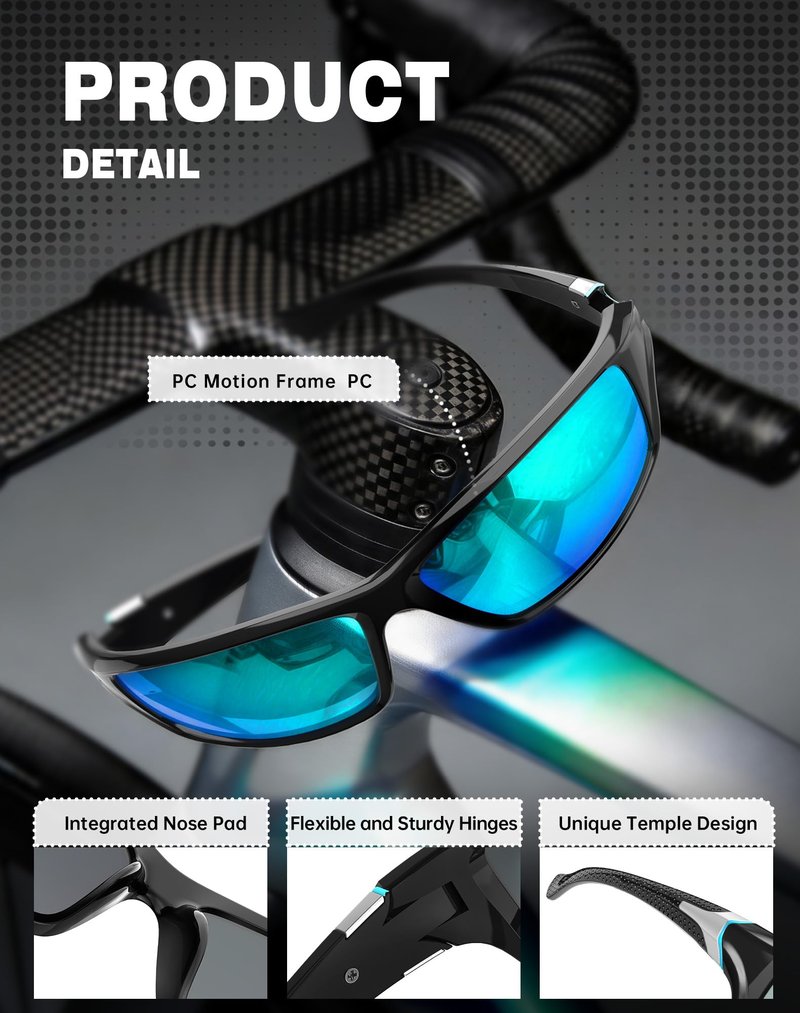 KALIYADI 3 Pack Polarized Sunglasses-Men Sports Sun-glasses: Mens Sunglasses UV Protection for Fishing Driving Cycling
