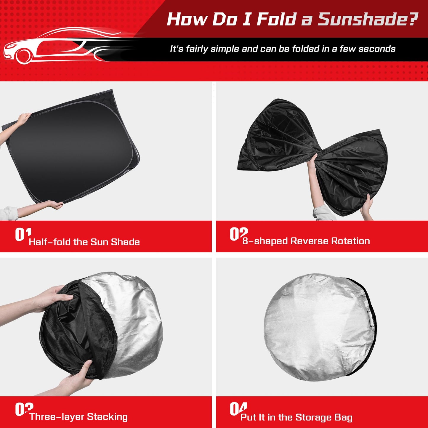 ARISMOTOR Windshield Sun Shade for Volkswagen Tiguan 2018-2025, Custom Fit Foldable Front Window Sunshade Sun Visor Protector, Block UV Rays Keep Your Car Cooler