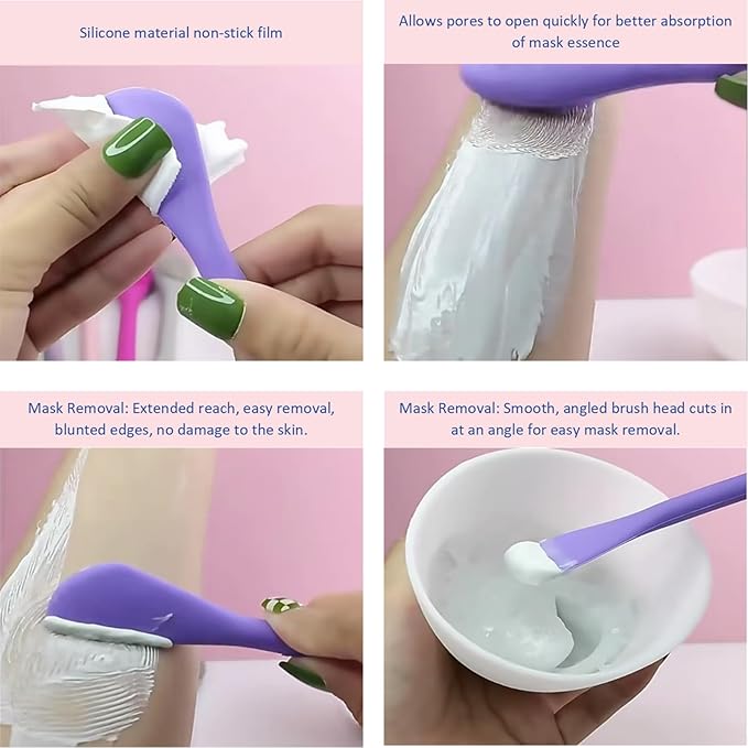 Silicone Cleansing Brush 2pcs(Pink),Mask Applicator and Skincare for Pore CleansingÃ¯Â¼ÂExfoliating Face Scrubber,Makeup Removal Brush