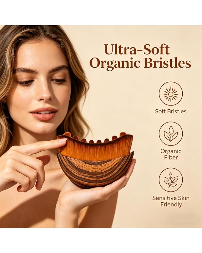Lymphatic Contour Face Brush for Drainage Sculpting, Soft Gentle Facial Cleansing Tool, Reduces Puffiness, for Sensitive Skin Daily Skincare Routine, Ergonomic Design, Travel Friendly (2PCS)