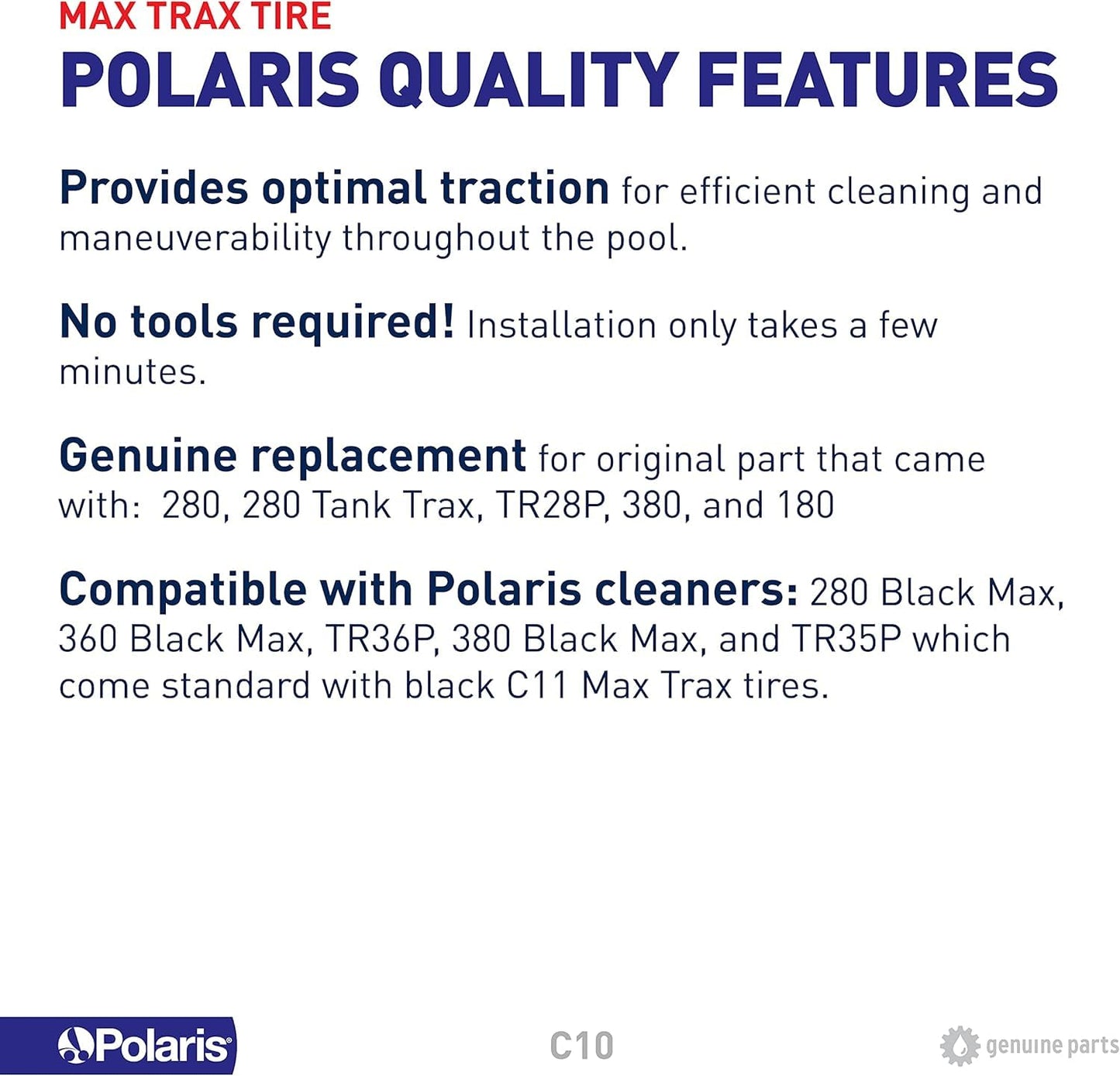 Polaris Genuine Parts Tire, MaxTrax, 380/360/280/180, C10