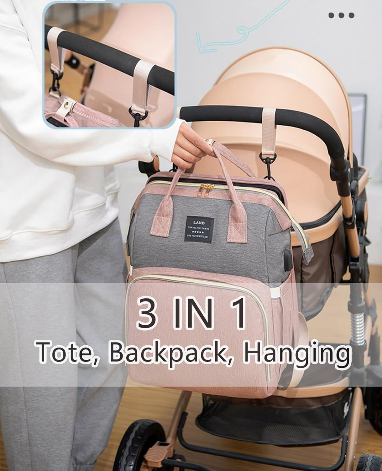 Black boy Diaper Bag Backpack: Baby toddler Bags with Changing Station for Women Men Girls Mom Dad Large Travel Backpack Pañaleras Modernas Para Bebe Niña Niño Newborn Essentials Baby New Born Gift