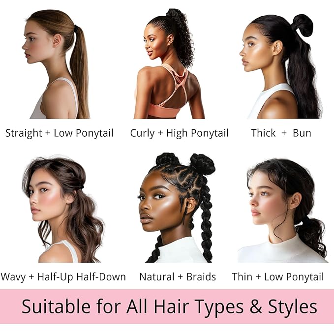 LuSeren 120PCS Black Hair Ties for Thick Hair Ã¢ÂÂ Seamless No Damage Elastic Ponytail Holders, Black Hair Band,Bulk Nylon Hair Elastics for Women