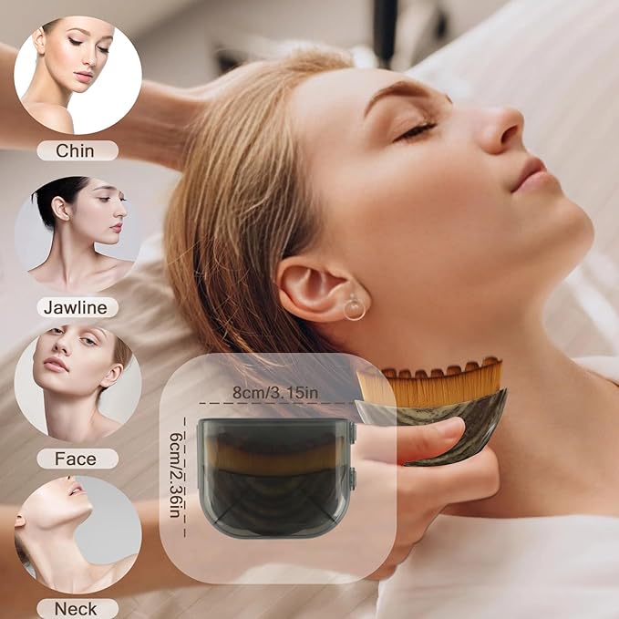 New Lymphatic Contour Face Brush, Contour Face Brush Lymphatic Drainage Massager, Ergonomically Designed Double Chin Reducer to Fit The Skin Precisely, Suitable for All Skin Types