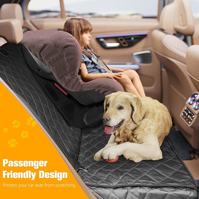 PETICON Waterproof Scratchproof Pet Bench Seat Covers for Cars, Trucks, SUVs, Nonslip Durable Back Seat Cover for Dogs, Washable Backseat Protection, Gray