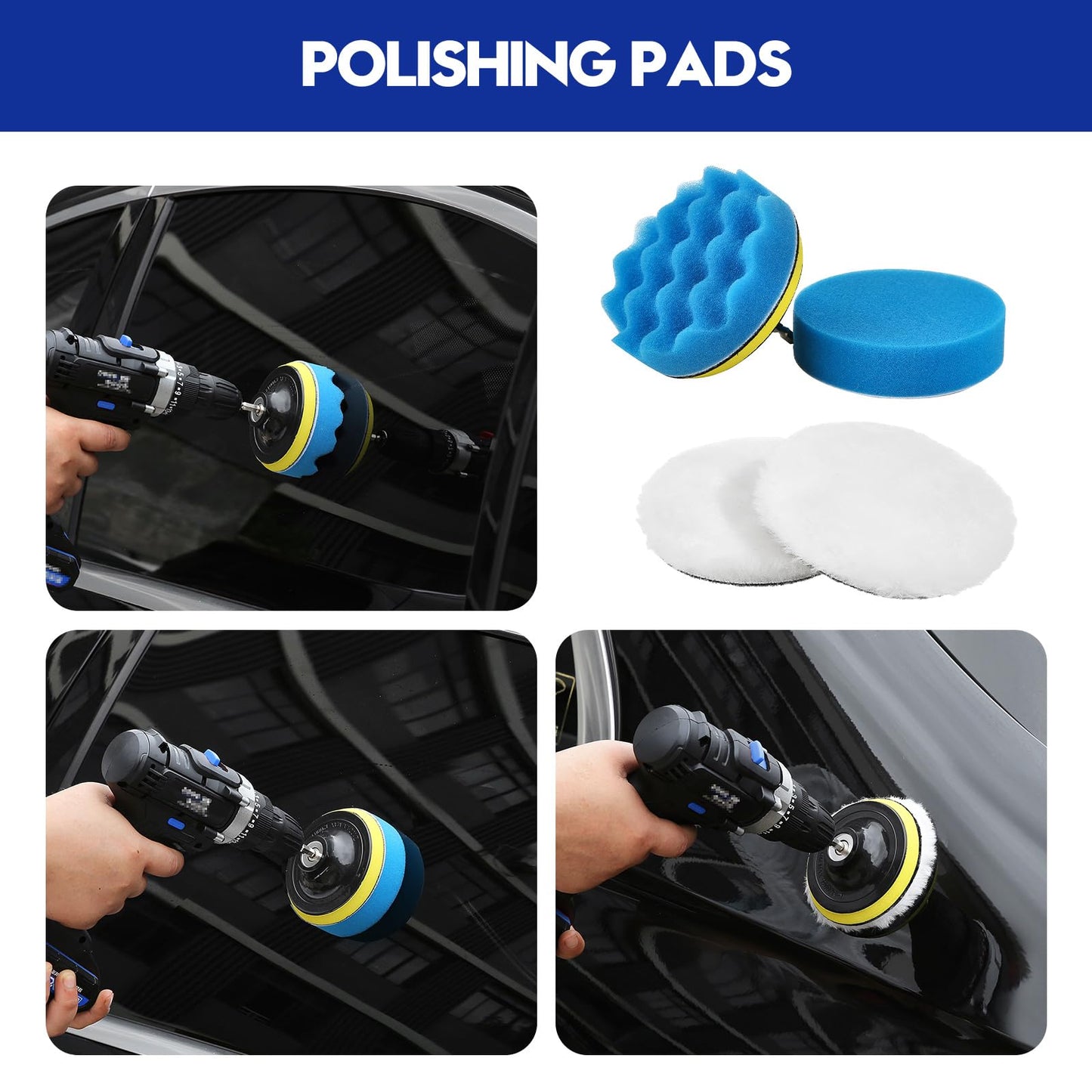 Qydipclin 42Pcs Car Detailing Kit, Car Detailing Brush Set, Car Wash Cleaning Kit, Car Detailing Brushes, Professional Car Care Kit for Interior Exterior Wheels, Blue