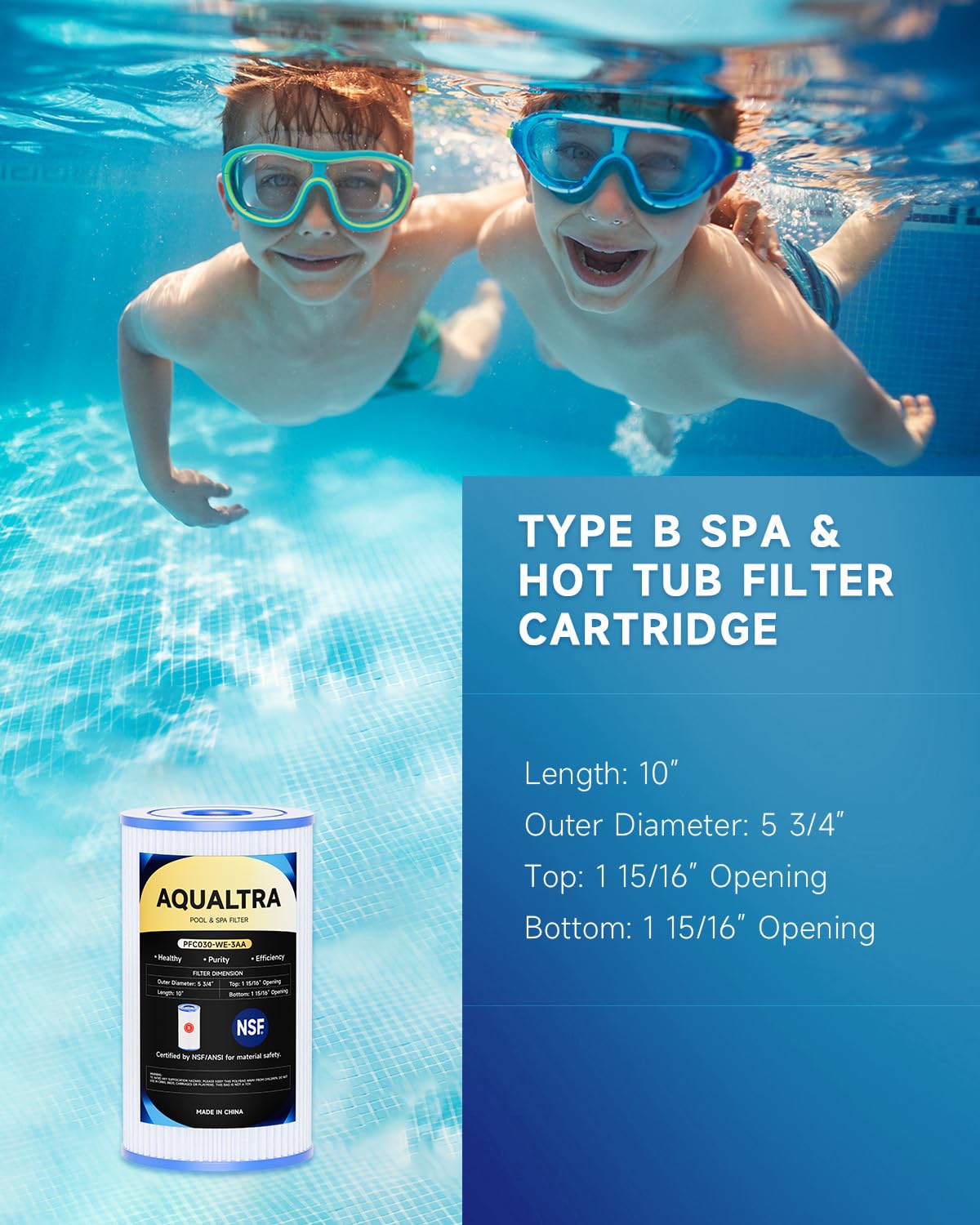 AQUALTRA Pool Filter B Compatible with 29005E Easy Set Swimming Pool Filter Cartridge, 10" x 5 3/4" Above Ground Pool Filters 3 Pack