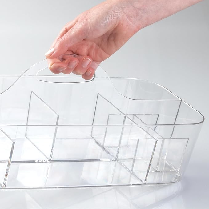 iDesign Recycled Plastic Cosmetic Organizer Tote, The Clarity Collection Ã¢ÂÂ 14.5Ã¢ÂÂ x 7Ã¢ÂÂ x 5.75Ã¢ÂÂ, Clear Bin