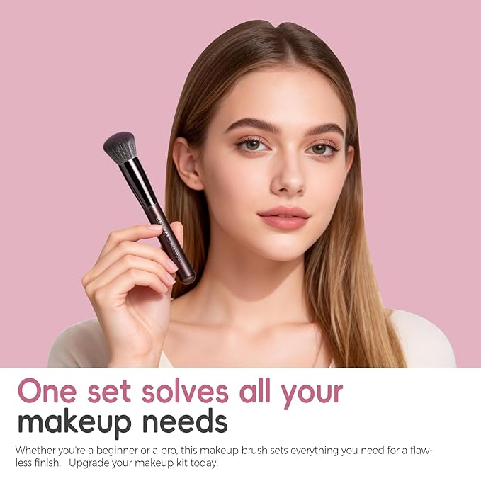 BS-MALL 14 Pcs Professional Makeup Brushes Set with Travel-friendly Case - Perfect for Eyeshadow Brush & Foundation Brush for Liquid Makeup - Gift for Daily Use & Multi Purpose Application