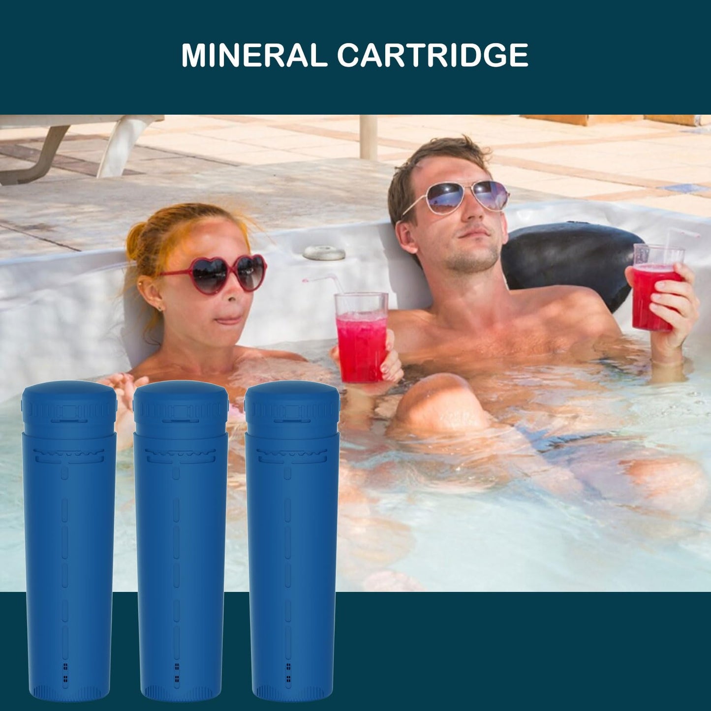 Nayoku Mineral Cartridge Replacement Compatible with Frog @Ease in-Line SmartChlor Mineral Cartridge System for Marquis, Caldera, Artesian & Hot Springs Spas CYA Free, for up to 600 Gallons (3 Pack)