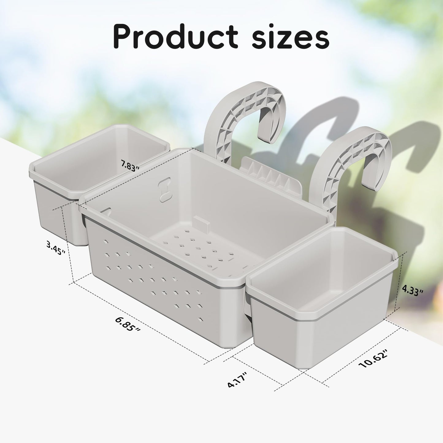SHAPON 2026 Upgrade Poolside Storage Basket with 2 Cup Holders, Pool Drink Holder Stretchable Organizer for Drinks & Pool Supplies, Perfect Above Ground Pool Accessories for Most Frame Swimming Pools